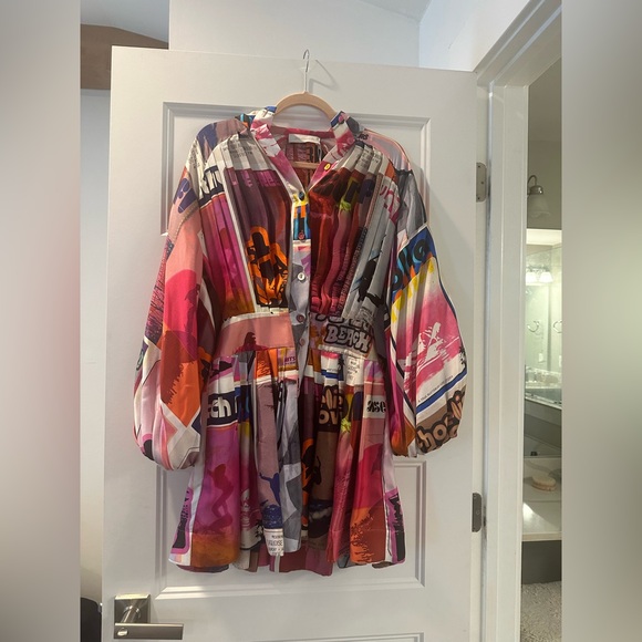 ZIMMERMANN Wavelength Pleated Silk Dress - Size 4 - Picture 3 of 6